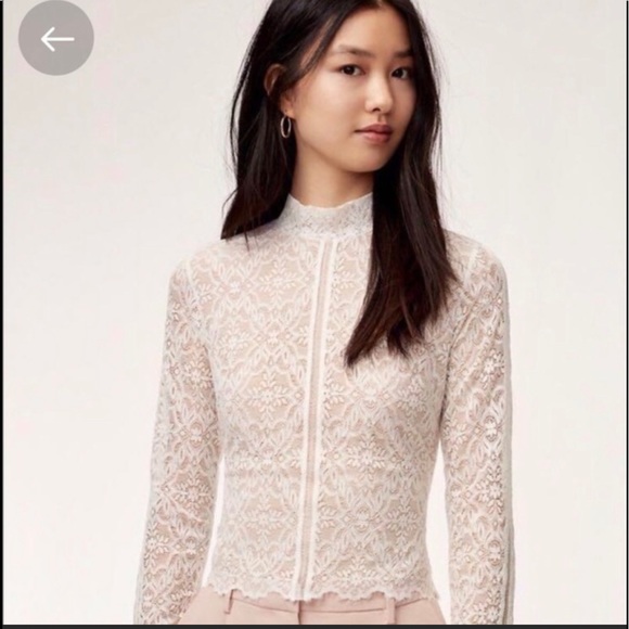 Aritzia Tops - Aritzia Wilfred Adriane Black Lace Top